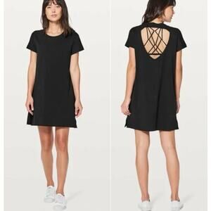Lululemon Day Tripper Back Cut Out Dress in Black Size 10/12 Style#W8887S